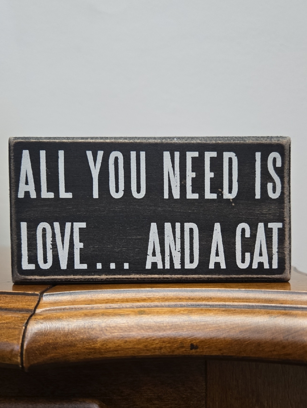 Primitives by Kathy Black and White "All You Need Is Love... And A Cat" Sign